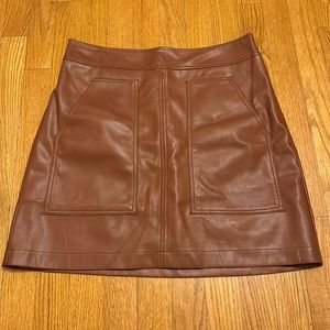 Loft Brown Leather Skirt